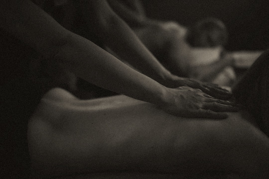 Therapist giving a slow, relaxing back massage